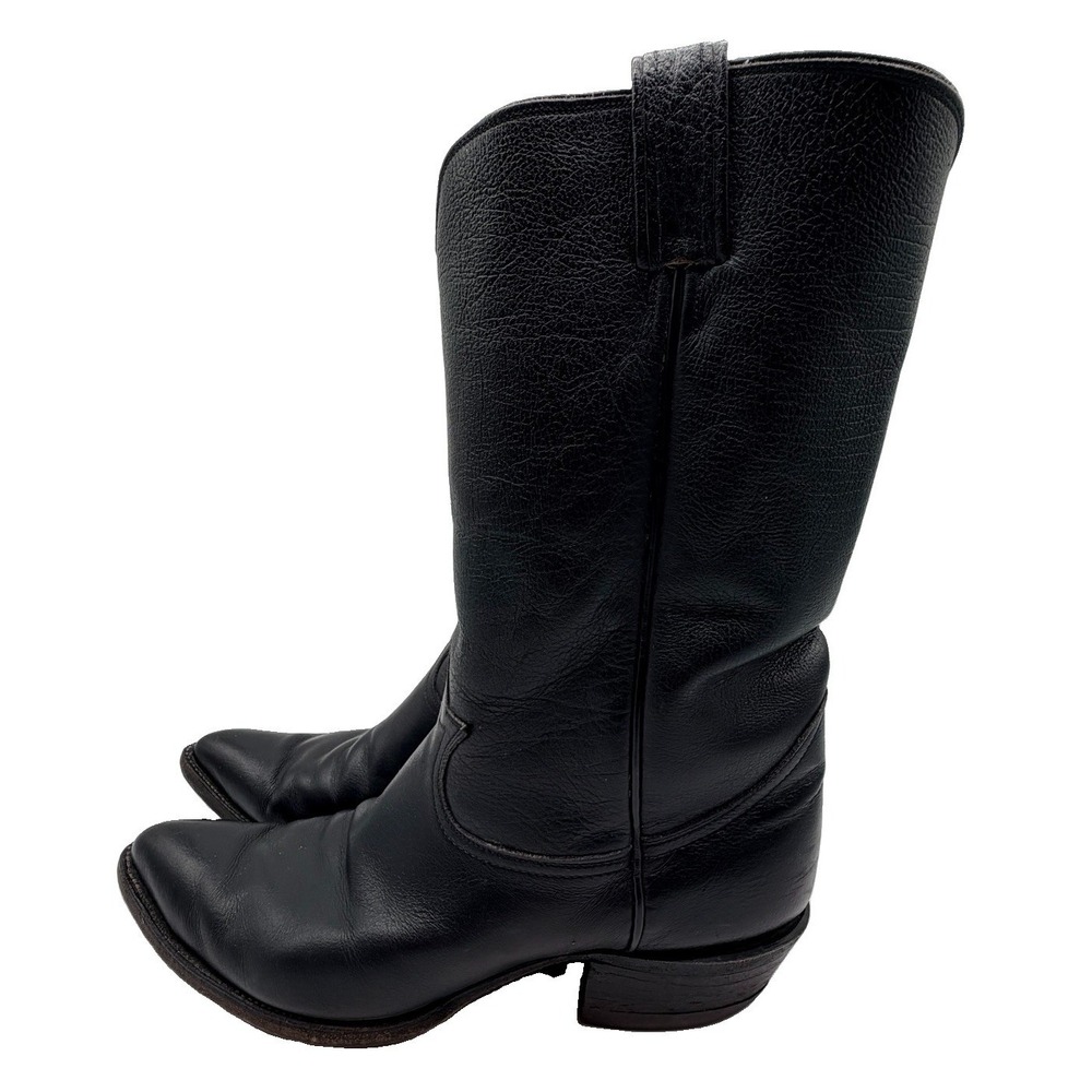 Tony Lama Boots Men's 11.5D Black Leather Cowboy 5020 Western Rodeo USA Made‎